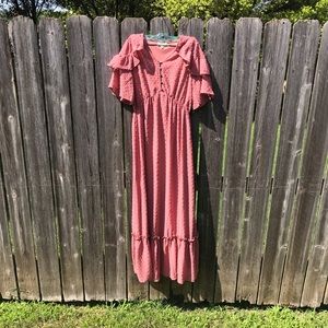 Orange Creek dusty rose peasant dress size S